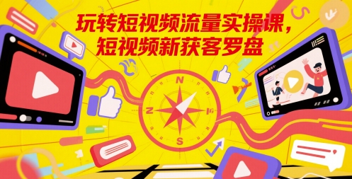 玩转短视频流量实操课，短视频新获客罗盘-小艾项目网