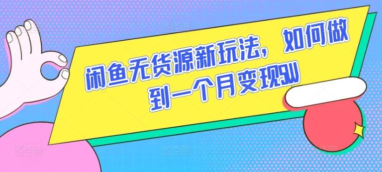 闲鱼无货源新玩法，如何做到一个月变现5W【揭秘】-小艾项目网