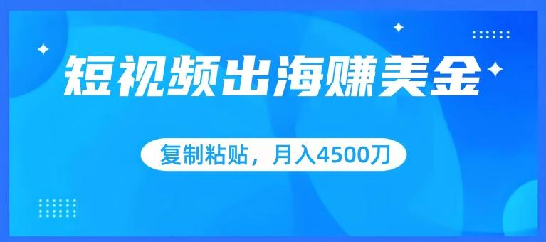 短视频出海赚美金，复制粘贴批量操作，小白轻松掌握，月入4500美刀【揭秘】-小艾项目网