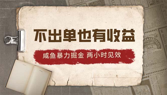 2024咸鱼暴力掘金，不出单也有收益，两小时见效，当天突破500+-小艾项目网
