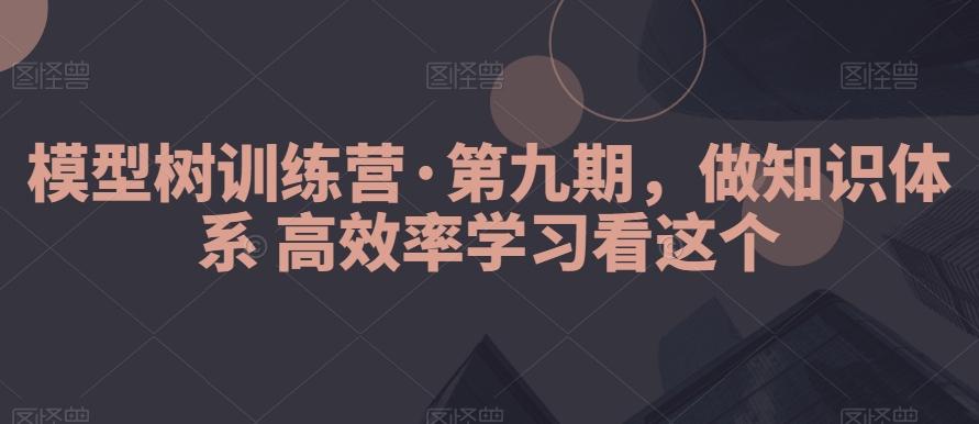 模型树训练营·第九期，做知识体系高效率学习看这个-百盛轻创