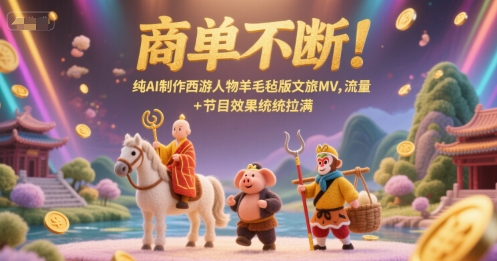 商单不断！纯AI制作西游人物羊毛毡版文旅MV，流量+节目效果统统拉满-小艾项目网