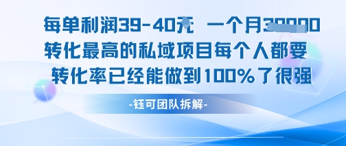 每单利润40一个月7k+转化最高的私域项目，每个人都要的产品转化率已经能做到100%-小艾项目网