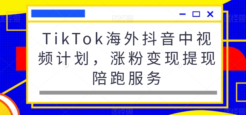 TikTok海外抖音中视频计划，涨粉变现提现陪跑服务-百盛轻创