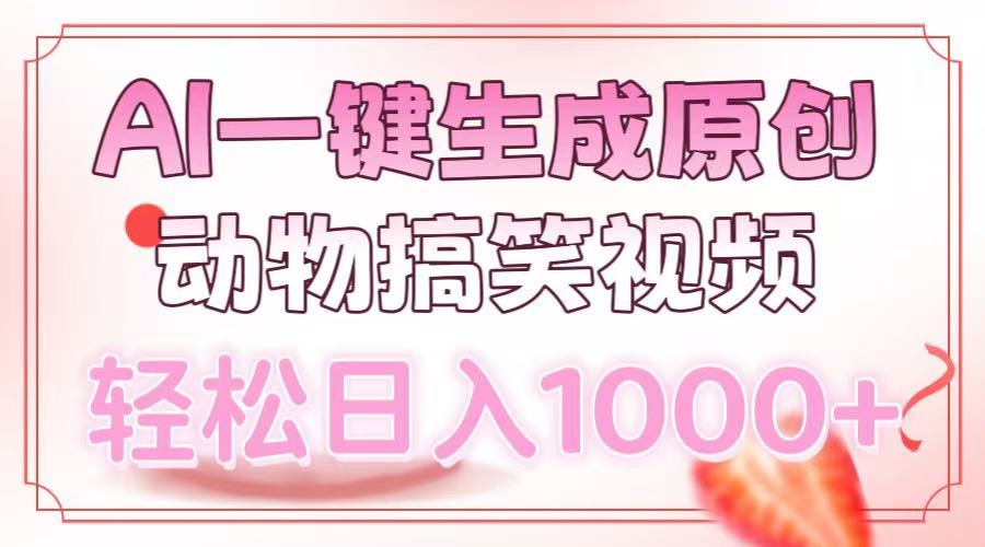 AI一键生成原创动物搞笑视频，轻松日入1000+-百盛轻创