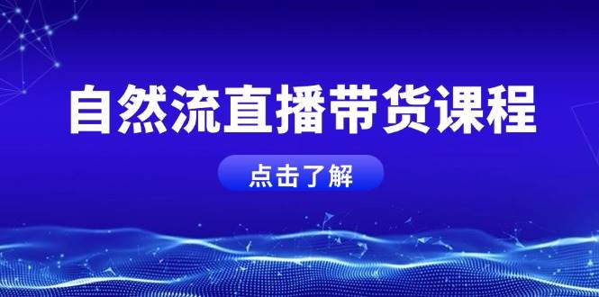 自然流直播带货课程，结合微付费起号，打造运营主播，提升个人能力-百盛轻创