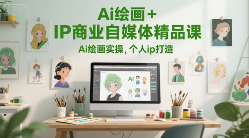 Ai绘画+IP商业自媒体精品课，Ai绘画实操，个人ip打造-小艾项目网