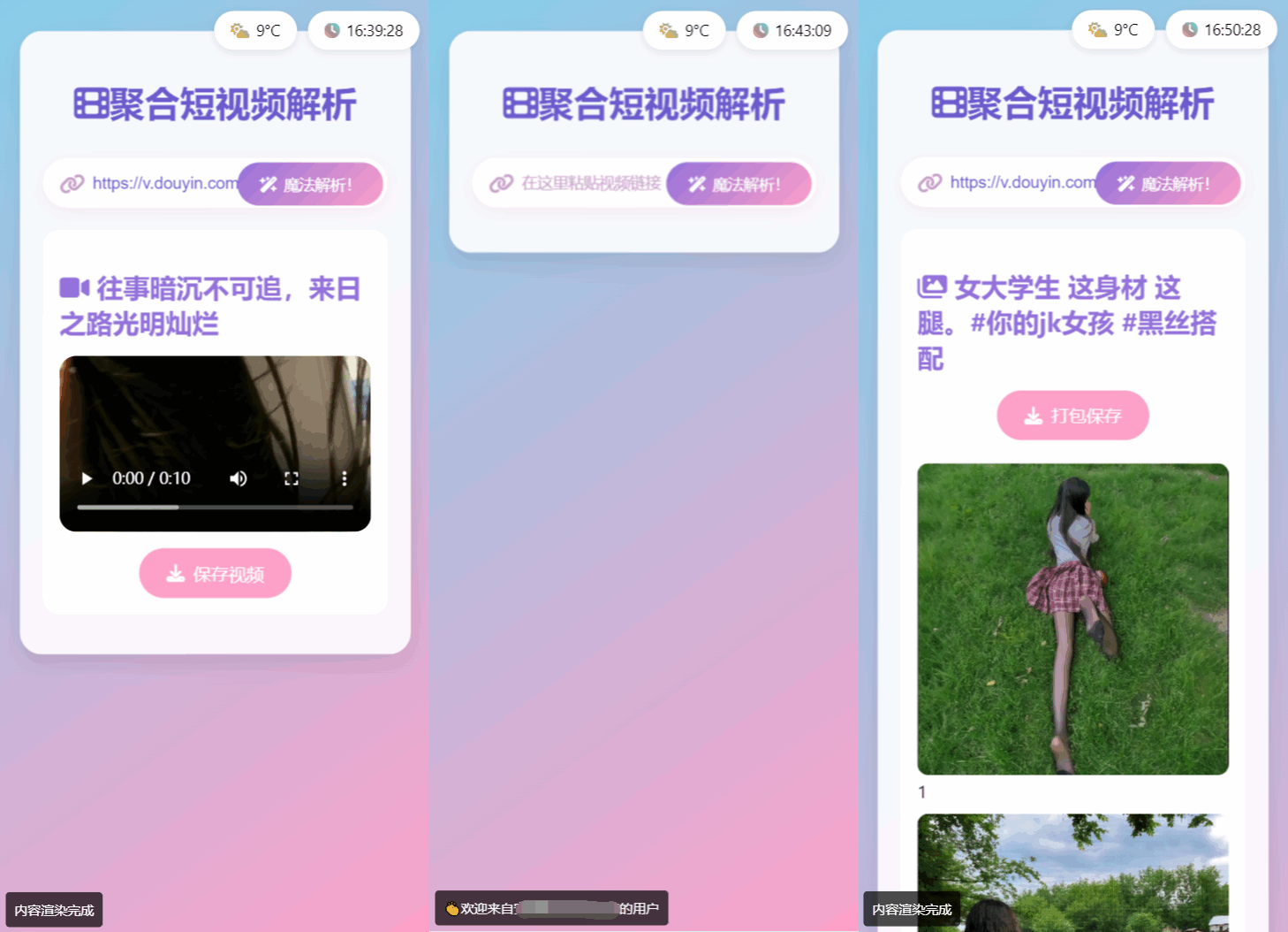 全新二次元聚合短视频解析去水印系统源码 自适应双端-小艾项目网