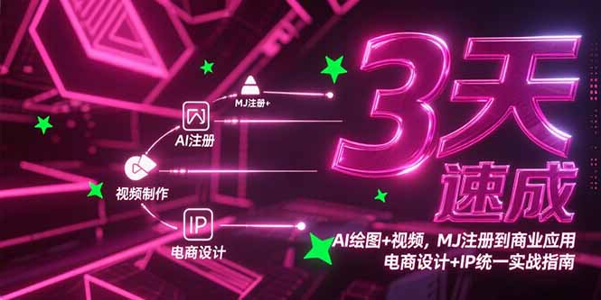 3天速成AI绘图+视频，MJ注册到商业应用，电商设计+IP统一实战指南-百盛轻创