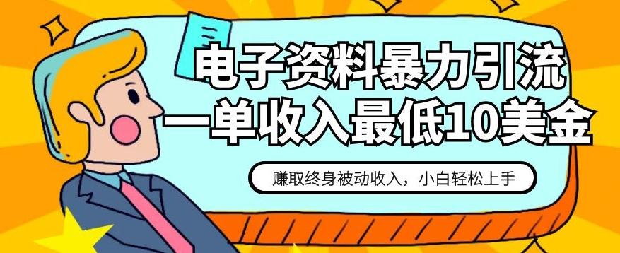 电子资料暴力引流，一单最低10美金，赚取终身被动收入，保姆级教程【揭秘】-小艾项目网