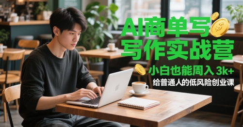 AI商单写作实战营，小白也能周入3k+，给普通人的低风险创业课-百盛轻创