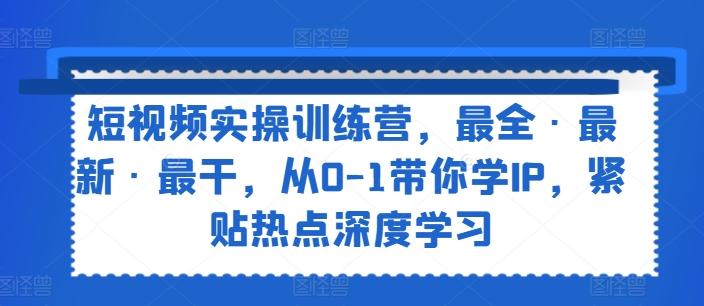 短视频实操训练营，最全·最新·最干，从0-1带你学IP，紧贴热点深度学习-百盛轻创
