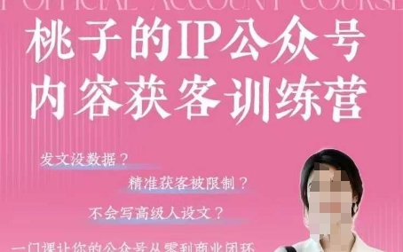 桃子IP公众号内容获客训练营(第3期)，一门让你公众号从0到商业闭环的课程-百盛轻创