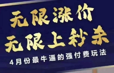 4月12号拼多多线上课，无限涨价，无限上秒杀，4月份最牛逼的强付费玩法-百盛轻创