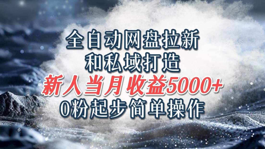 全自动网盘拉新和私域打造,0粉起步简单操作,新人入门当月收益5000以上-小艾项目网
