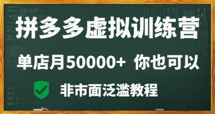 拼多多虚拟电商训练营月入30000+你也行，暴利稳定长久，副业首选-百盛轻创
