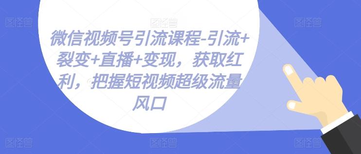 微信视频号引流课程-引流+裂变+直播+变现，获取红利，把握短视频超级流量风口-百盛轻创