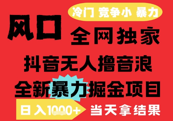 25年6月高爆抖音无人直播最新撸音浪掘金项目，解放双手小白可做，无脑日入1k+，门槛低【揭秘】-百盛轻创