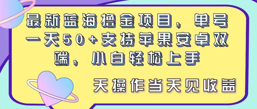 最新蓝海撸金项目，单号一天50+， 支持苹果安卓双端，小白轻松上手 当…-百盛轻创