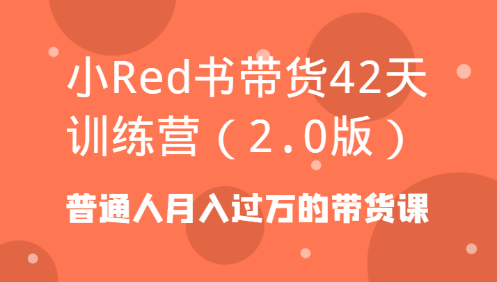 小Red书带货42天训练营(2.0版)普通人月入过万的带货课-百盛轻创