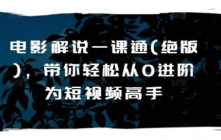 电影解说一课通(绝版)，带你轻松从0进阶为短视频高手-百盛轻创