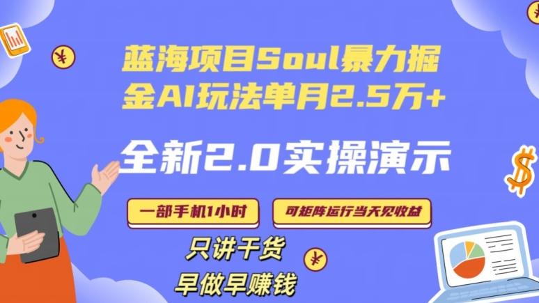 Soul怎么做到单月变现25000+全新2.0AI掘金玩法全程实操演示小白好上手【揭秘】-百盛轻创