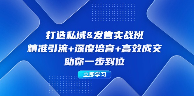 打造私域&发售实操班：精准引流+深度培育+高效成交，助你一步到位-百盛轻创