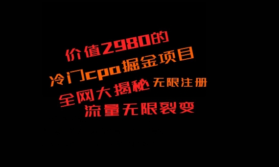 价值2980的CPA掘金项目大揭秘，号称当天收益200+，不见收益包赔双倍-百盛轻创