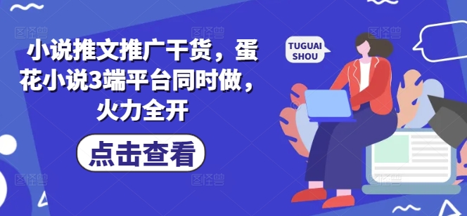 小说推文推广干货，蛋花小说3端平台同时做，火力全开-小艾项目网