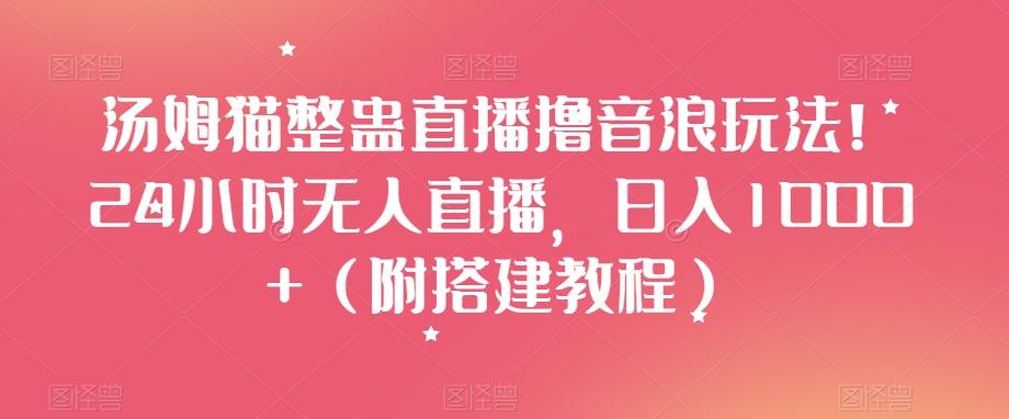 汤姆猫整蛊直播撸音浪玩法！24小时无人直播，日入1000+（附搭建教程）【揭秘】-小艾项目网