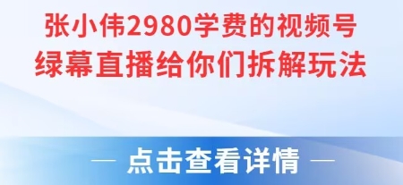 张小伟2980付费额视频号绿幕直播给你们拆解玩法-百盛轻创