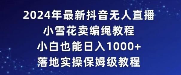 2024年抖音最新无人直播小雪花卖编绳项目，小白也能日入1000+落地实操保姆级教程【揭秘】-百盛轻创