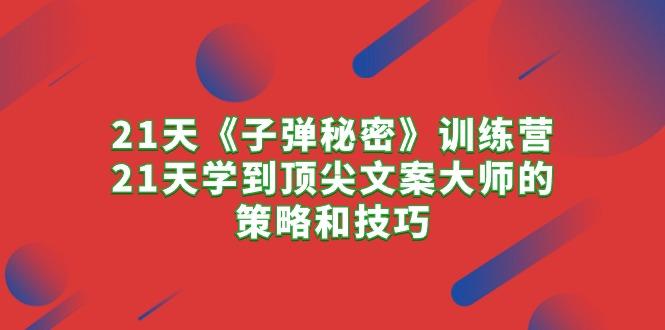 21天《子弹秘密》训练营，21天学到顶尖文案大师的策略和技巧-小艾项目网