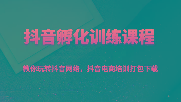抖音孵化训练课程-教你玩转抖音网络，抖音电商培训打包下载-百盛轻创