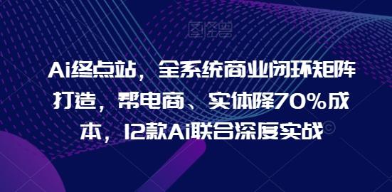 Ai终点站，全系统商业闭环矩阵打造，帮电商、实体降70%成本，12款Ai联合深度实战-百盛轻创