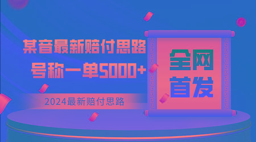 全网首发，2024最新某音赔付思路，号称一单收益5000+-百盛轻创