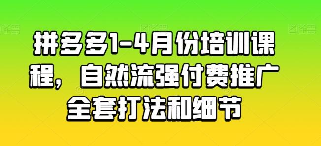 拼多多1-4月份培训课程，自然流强付费推广全套打法和细节-百盛轻创
