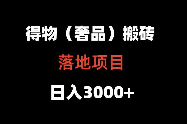 得物搬砖(高奢)落地项目 日入5000+-百盛轻创