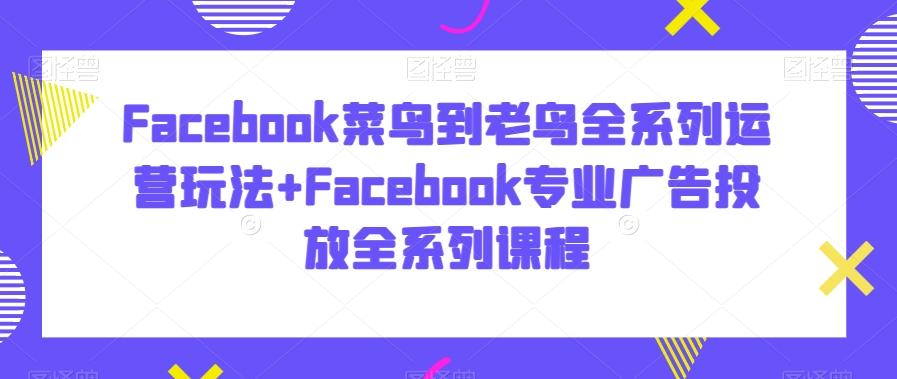 Facebook菜鸟到老鸟全系列运营玩法+Facebook专业广告投放全系列课程-百盛轻创