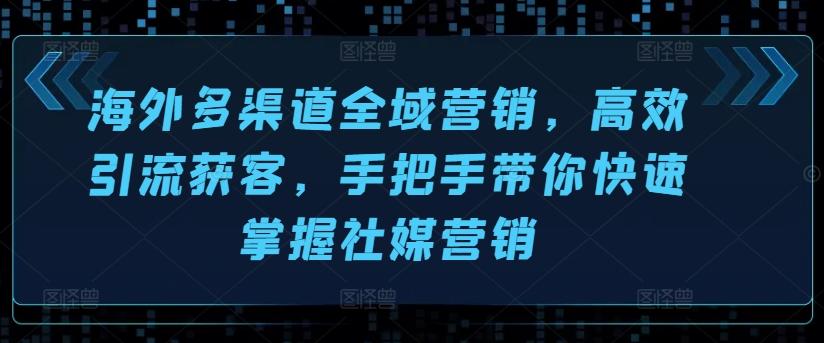 海外多渠道全域营销，高效引流获客，手把手带你快速掌握社媒营销-小艾项目网