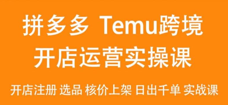 2024Temu最新玩法，Temu跨境开店运营实操课，开店注册/选品/核价上架/日出千单实战课-百盛轻创