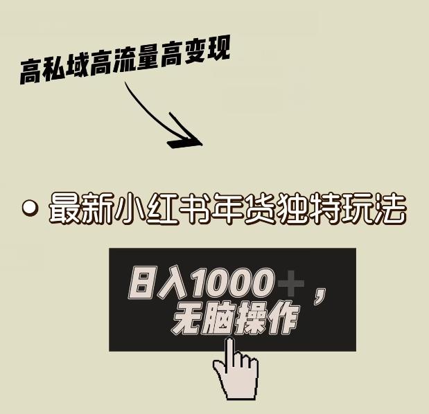 小红书年货独特玩法，高私域高流量高变现，日入1000+小白易上手-百盛轻创
