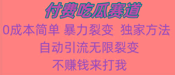 吃瓜付费赛道，暴力无限裂变，0成本，实测日入700+！！！-百盛轻创