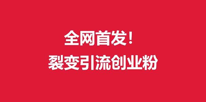 (全网首发)外面收费几千的裂变引流高质量创业粉-百盛轻创