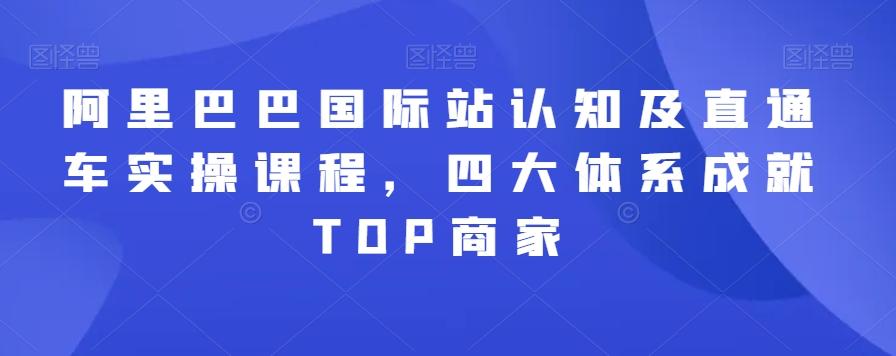 阿里巴巴国际站认知及直通车实操课程，四大体系成就TOP商家-百盛轻创