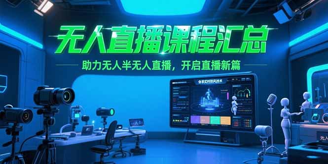 无人直播课程汇总，含非实时防风技术，助力无人半无人直播，开启直播新篇-百盛轻创