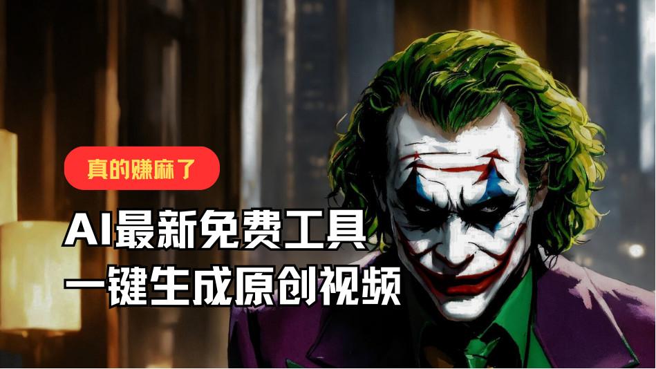 最新免费AI工具，一键生成原创视频，佛系搬运，轻松月入10000+！-百盛轻创