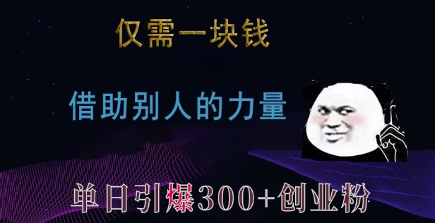 仅需一块钱，借助别人的力量，单日引爆300+创业粉、兼职粉【揭秘】-小艾项目网
