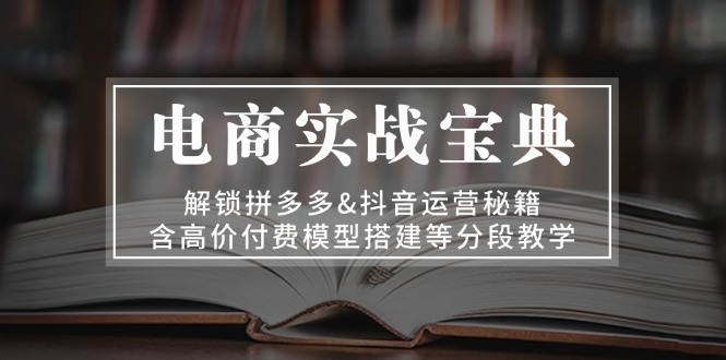 电商实战宝典 解锁拼多多&抖音运营秘籍 含高价付费模型搭建等分段教学-百盛轻创