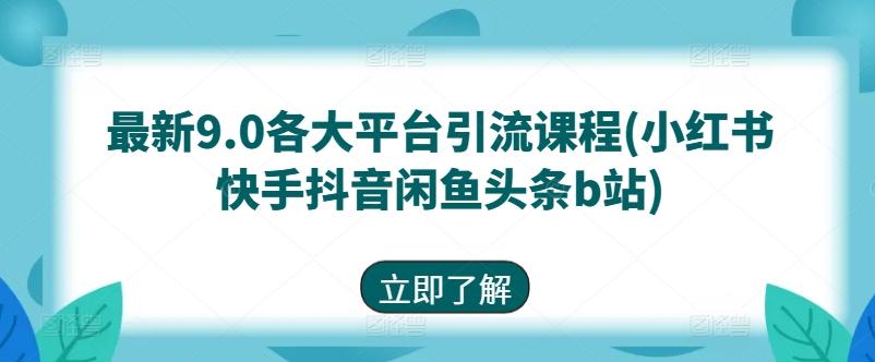 最新9.0各大平台引流课程(小红书快手抖音闲鱼头条b站)-百盛轻创
